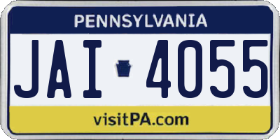 PA license plate JAI4055