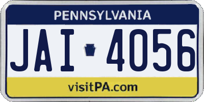 PA license plate JAI4056