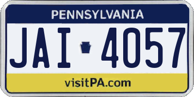 PA license plate JAI4057