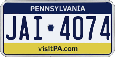 PA license plate JAI4074