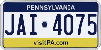 PA license plate JAI4075