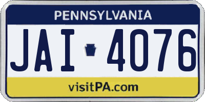 PA license plate JAI4076
