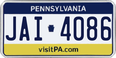 PA license plate JAI4086