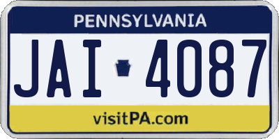 PA license plate JAI4087