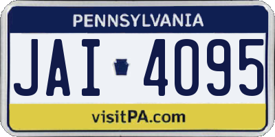 PA license plate JAI4095