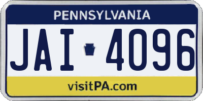 PA license plate JAI4096