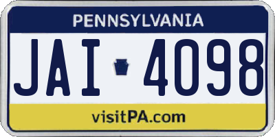 PA license plate JAI4098