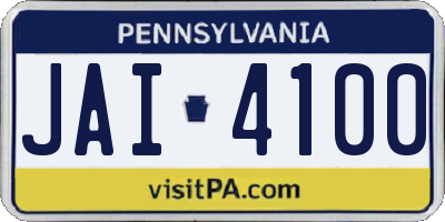 PA license plate JAI4100
