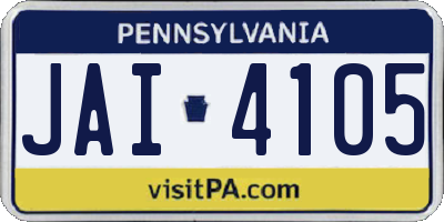 PA license plate JAI4105