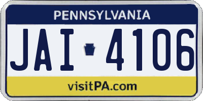 PA license plate JAI4106