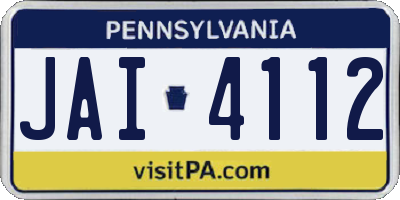PA license plate JAI4112