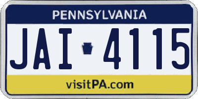 PA license plate JAI4115