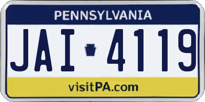 PA license plate JAI4119