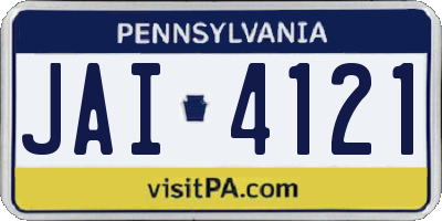 PA license plate JAI4121