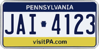 PA license plate JAI4123