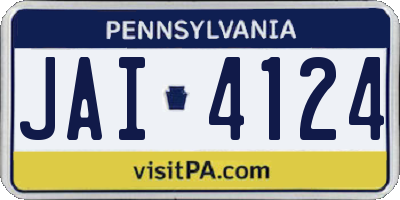 PA license plate JAI4124