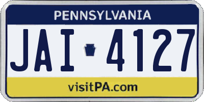 PA license plate JAI4127