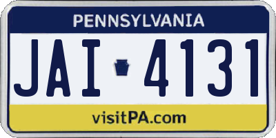 PA license plate JAI4131