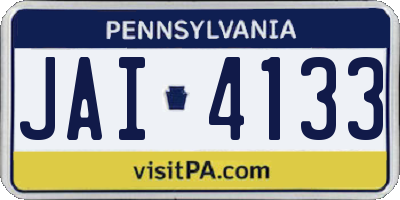 PA license plate JAI4133