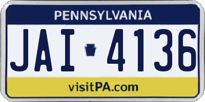 PA license plate JAI4136