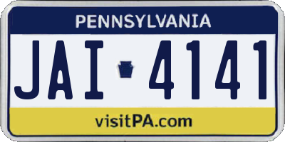 PA license plate JAI4141