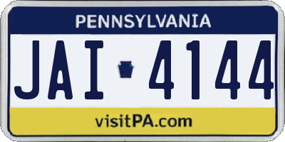 PA license plate JAI4144