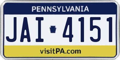 PA license plate JAI4151