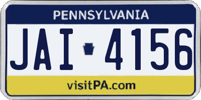 PA license plate JAI4156