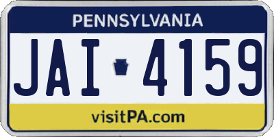 PA license plate JAI4159