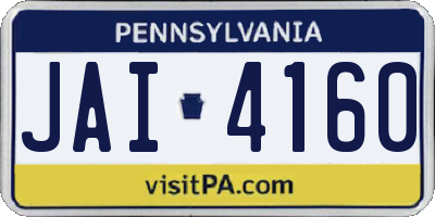 PA license plate JAI4160