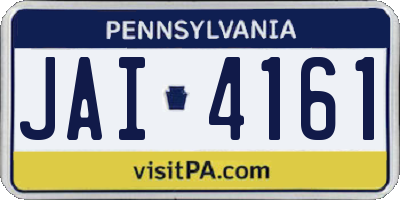 PA license plate JAI4161