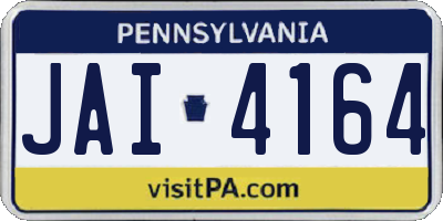 PA license plate JAI4164