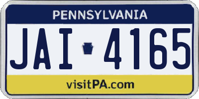 PA license plate JAI4165