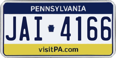 PA license plate JAI4166