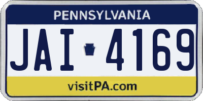 PA license plate JAI4169