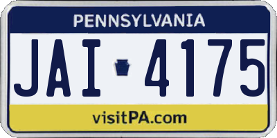 PA license plate JAI4175