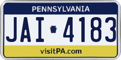 PA license plate JAI4183