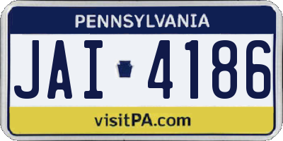PA license plate JAI4186