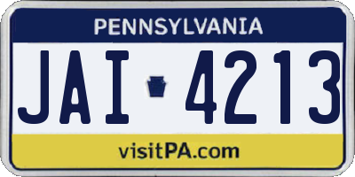 PA license plate JAI4213