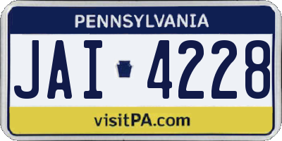 PA license plate JAI4228