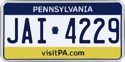 PA license plate JAI4229