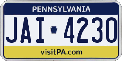 PA license plate JAI4230