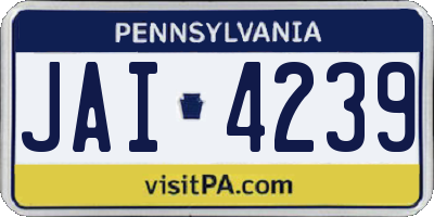 PA license plate JAI4239