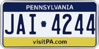 PA license plate JAI4244