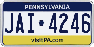 PA license plate JAI4246