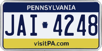 PA license plate JAI4248