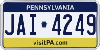 PA license plate JAI4249