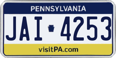 PA license plate JAI4253