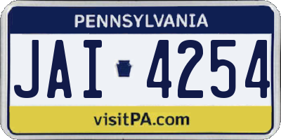 PA license plate JAI4254
