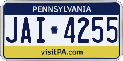PA license plate JAI4255